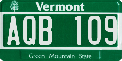 VT license plate AQB109