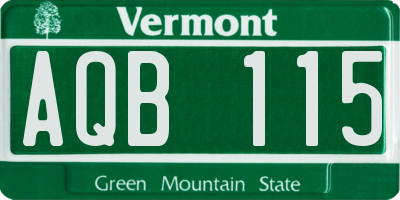VT license plate AQB115