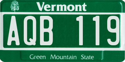 VT license plate AQB119