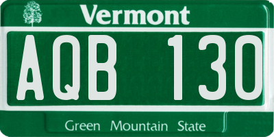 VT license plate AQB130