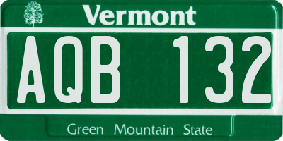 VT license plate AQB132