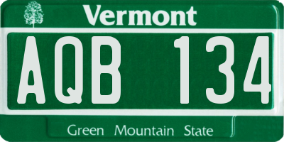 VT license plate AQB134