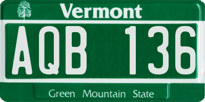 VT license plate AQB136