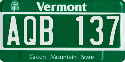 VT license plate AQB137