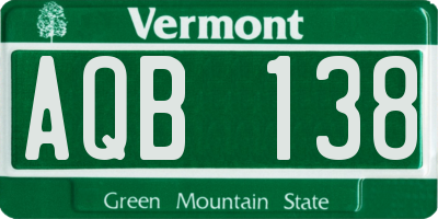 VT license plate AQB138