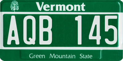 VT license plate AQB145