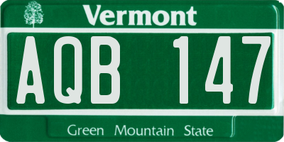 VT license plate AQB147