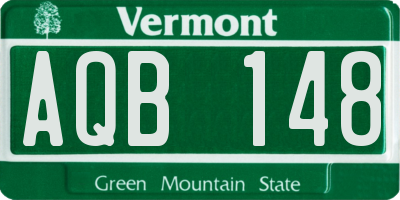 VT license plate AQB148