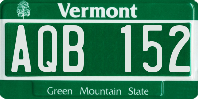 VT license plate AQB152
