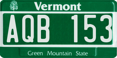 VT license plate AQB153