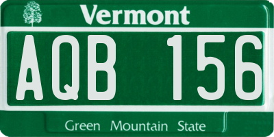 VT license plate AQB156