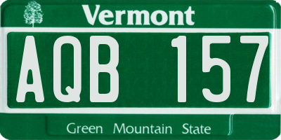 VT license plate AQB157