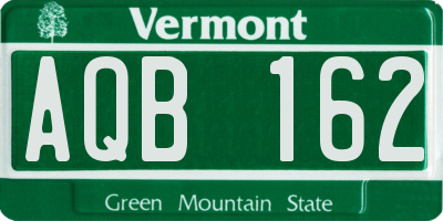 VT license plate AQB162