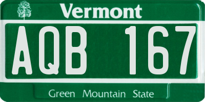 VT license plate AQB167