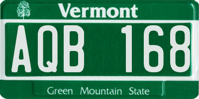 VT license plate AQB168