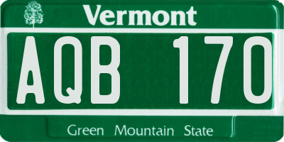 VT license plate AQB170