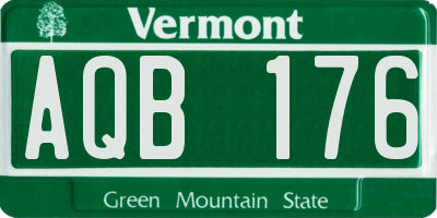 VT license plate AQB176