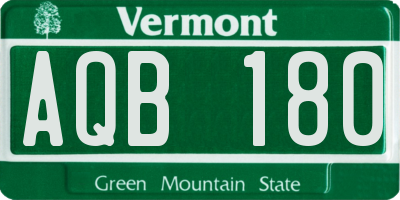 VT license plate AQB180