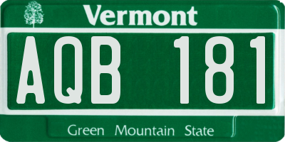 VT license plate AQB181