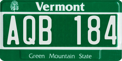VT license plate AQB184