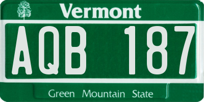 VT license plate AQB187