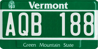 VT license plate AQB188