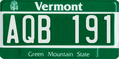 VT license plate AQB191
