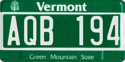 VT license plate AQB194
