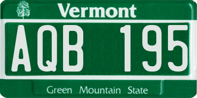VT license plate AQB195
