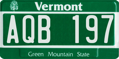 VT license plate AQB197