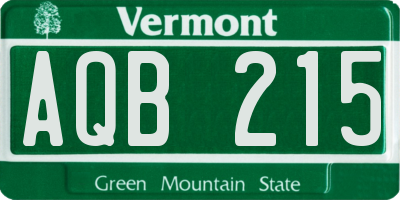 VT license plate AQB215