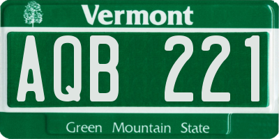 VT license plate AQB221
