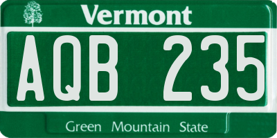 VT license plate AQB235