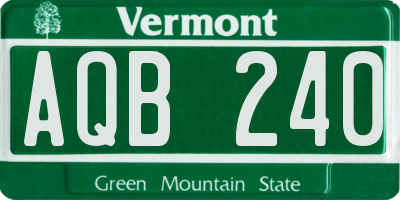 VT license plate AQB240
