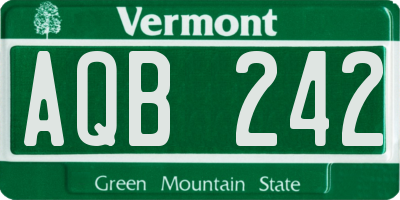 VT license plate AQB242