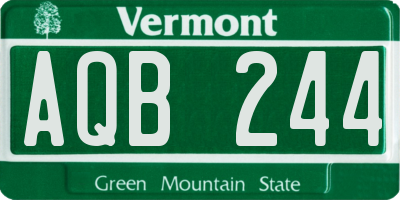VT license plate AQB244