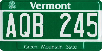 VT license plate AQB245