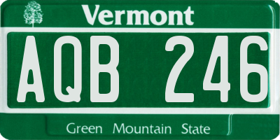 VT license plate AQB246