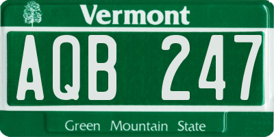 VT license plate AQB247
