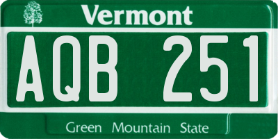 VT license plate AQB251