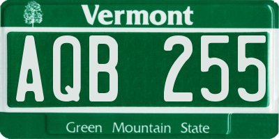 VT license plate AQB255