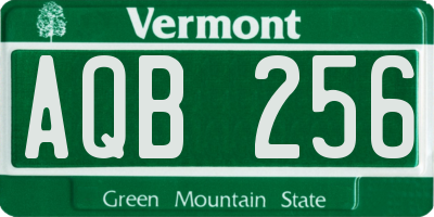VT license plate AQB256