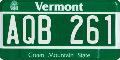 VT license plate AQB261