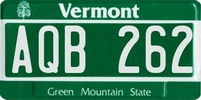 VT license plate AQB262