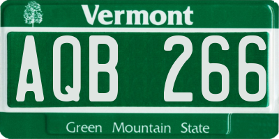 VT license plate AQB266