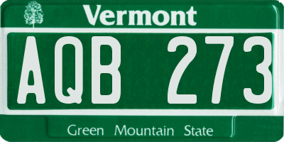 VT license plate AQB273