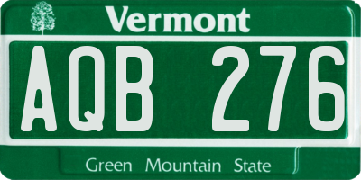 VT license plate AQB276