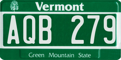 VT license plate AQB279