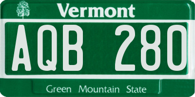 VT license plate AQB280