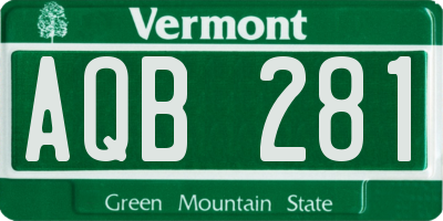 VT license plate AQB281